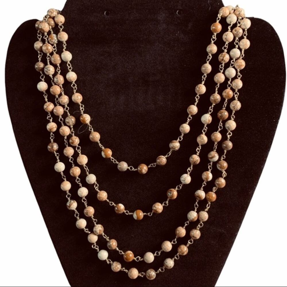 Jasperโ necklaces in 4 different sizes. Linked beads